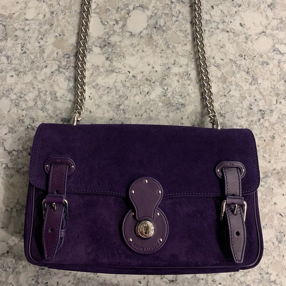 Ralph Lauren Purple Suede & Leather Ricky Bag - Picture 10 of 16